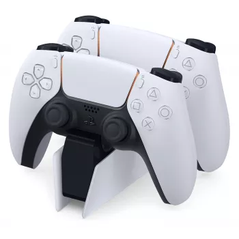 Ladestation Sony DualSense Ladestation für 2 PS5-Controller, weiß, Einrastmechanismus