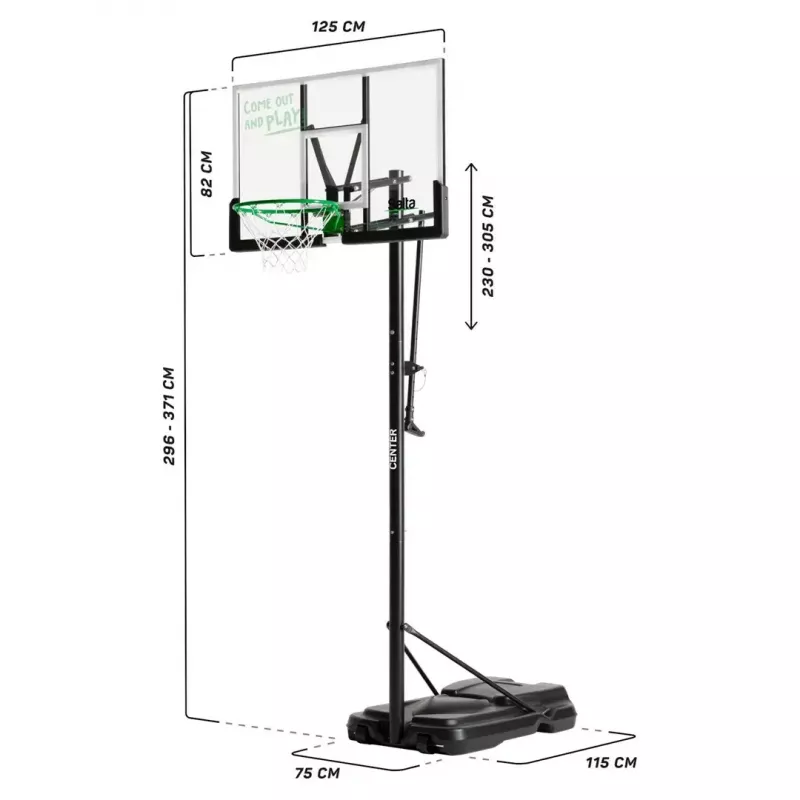 Basketballkorb Salta Center 5133 – höhenverstellbar, robustes Design