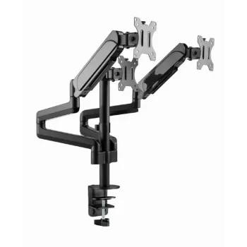 Monitorhalterung GEMBIRD MA-DA3-01 3-Arm Tischklemme/Tischdurchführung für bis zu 3×27 Zoll, VESA 75/100, Gasfeder, schwarz