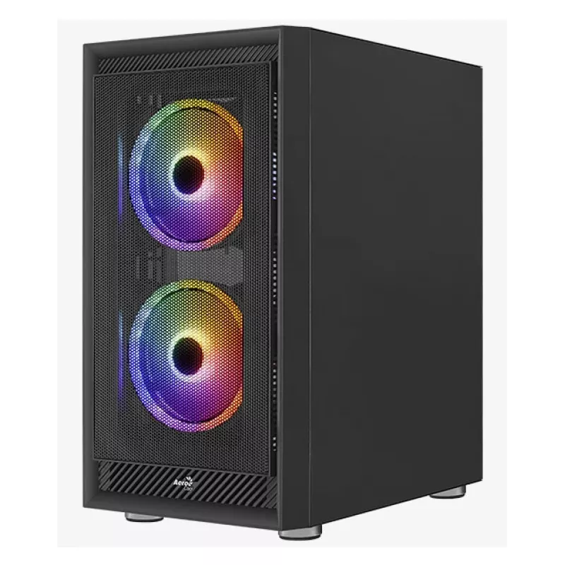 Aerocool PGS Graphite-G-BK-v2 FRGB Midi-Tower PC-Gehäuse, ATX, Schwarz