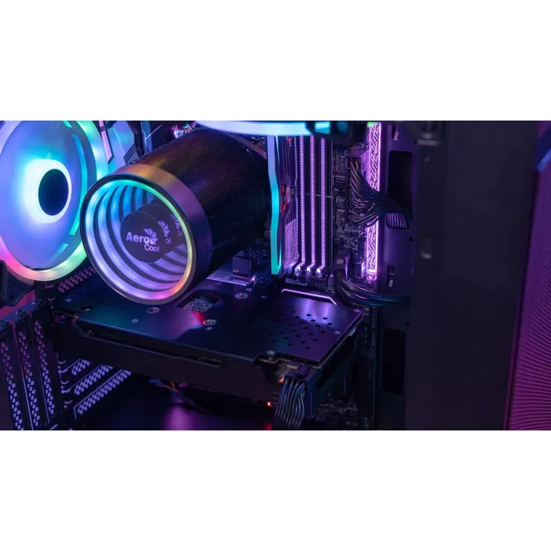 Aerocool PGS Graphite-G-BK-v2 FRGB Midi-Tower PC-Gehäuse, ATX, Schwarz