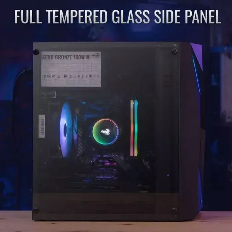 Aerocool PGS Raider Mini-G-BK-v3 PC-Gehäuse, Schwarz