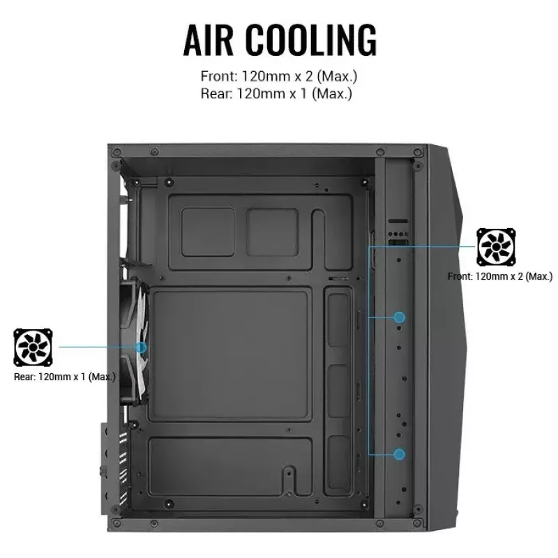 Aerocool PGS Raider Mini-G-BK-v3 PC-Gehäuse, Schwarz