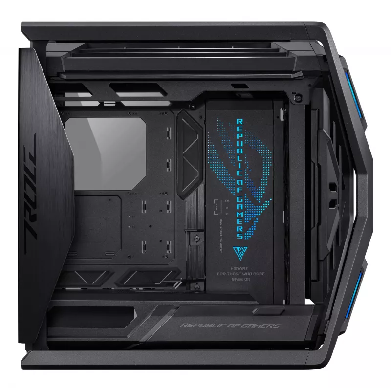 PC-Gehäuse ASUS ROG Hyperion GR701 BTF Edition Tower — schwarz, gehärtetes Glas, Unterstützung für E-ATX/ATX/microATX, 46 cm GPU, 420 mm oberer Radiator