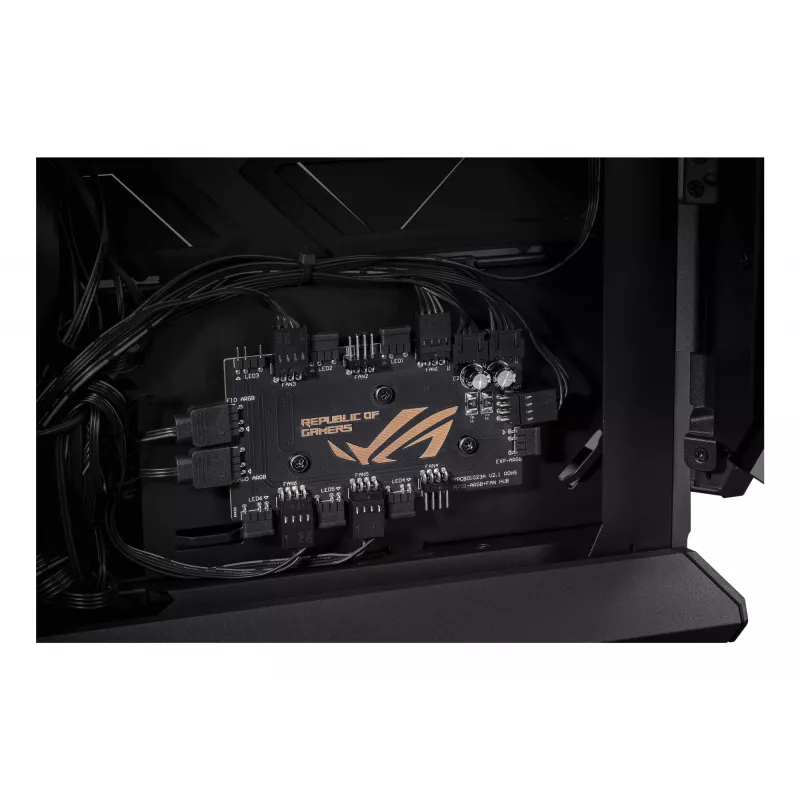 PC-Gehäuse ASUS ROG Hyperion GR701 BTF Edition Tower — schwarz, gehärtetes Glas, Unterstützung für E-ATX/ATX/microATX, 46 cm GPU, 420 mm oberer Radiator