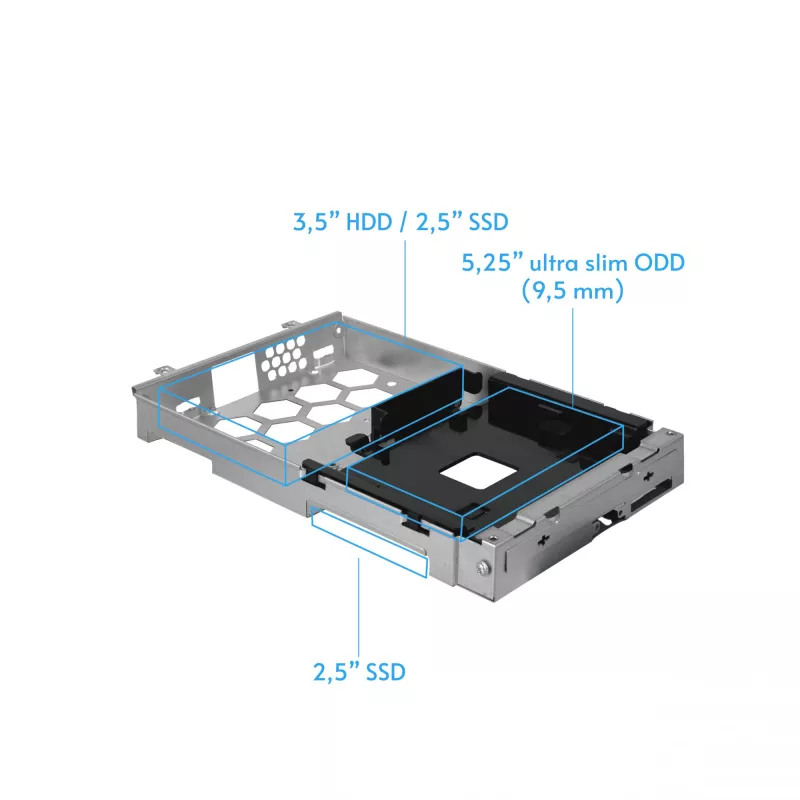 Chieftec UNI Series BE-10B-300 Small-Form-Factor-PC-Gehäuse, microATX/Mini-ITX, inkl. 300-W-TFX-Netzteil, 2x USB 3.2 Gen 1, 2x USB 2.0, Schwarz