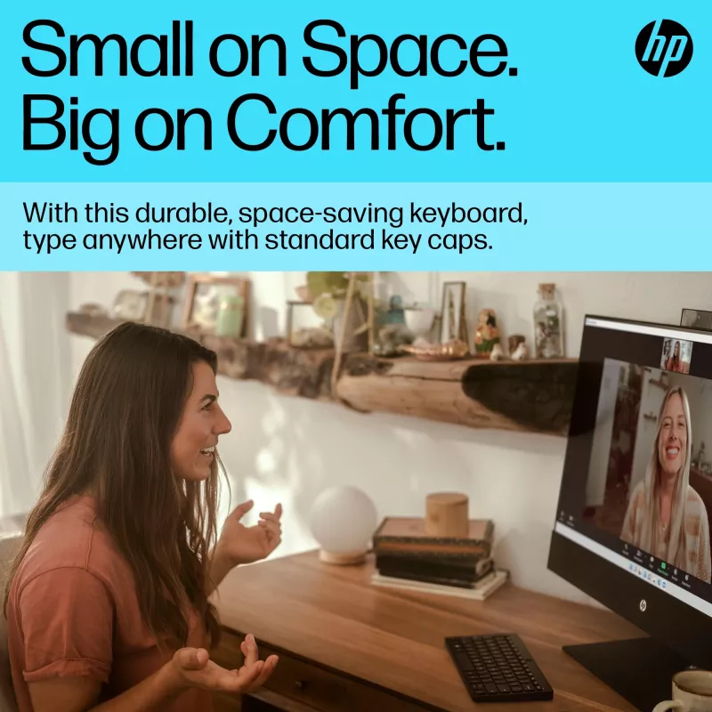 HP 350 Kompakte Multi-Device Bluetooth-Tastatur, kabellos, Bluetooth, mechanisch, QWERTY, Schwarz