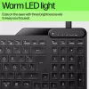 HP 400 Hintergrundbeleuchtete kabelgebundene Tastatur, Full-Size (100%), Kabel, USB, Mechanisch, QWERTY, Schwarz