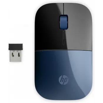 HP Wireless Maus Z3700, beidhändig, Blue LED, RF Wireless, 1200 DPI, Schwarz, Blau