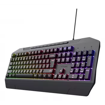 Trust GXT 836 Evocx Gaming-Tastatur, USB, QWERTY, US-Layout, schwarz