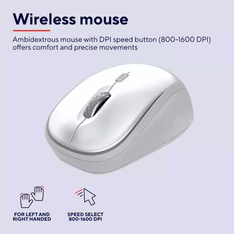 Trust Ody II Tastatur Maus enthalten Home/Office RF Wireless QWERTY US-Englisch Weiß