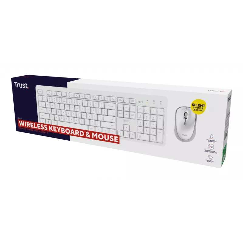 Trust Ody II Tastatur Maus enthalten Home/Office RF Wireless QWERTY US-Englisch Weiß