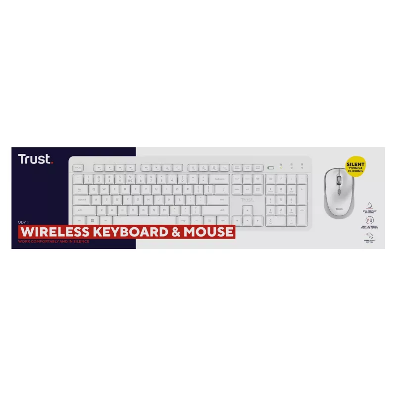 Trust Ody II Tastatur Maus enthalten Home/Office RF Wireless QWERTY US-Englisch Weiß