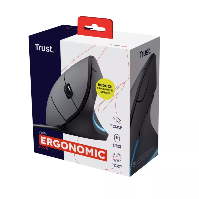 Trust Verto Maus Büro Rechtshändig USB Typ-A Optisch 1600 DPI