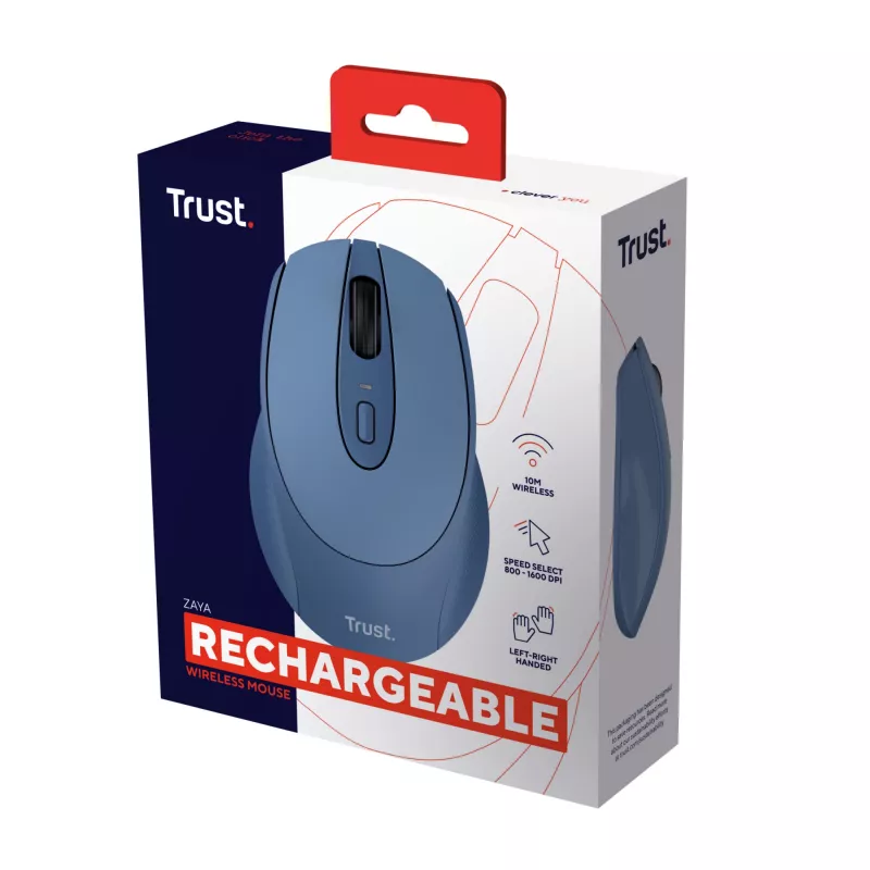 Trust Zaya Maus Büro Beidhändig RF Wireless Optisch 1600 DPI