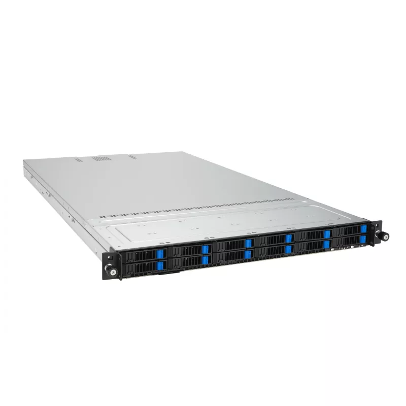 ASUS RS700A-E12-RS12U Socket SP5 Rack (1U) Schwarz, Stahl