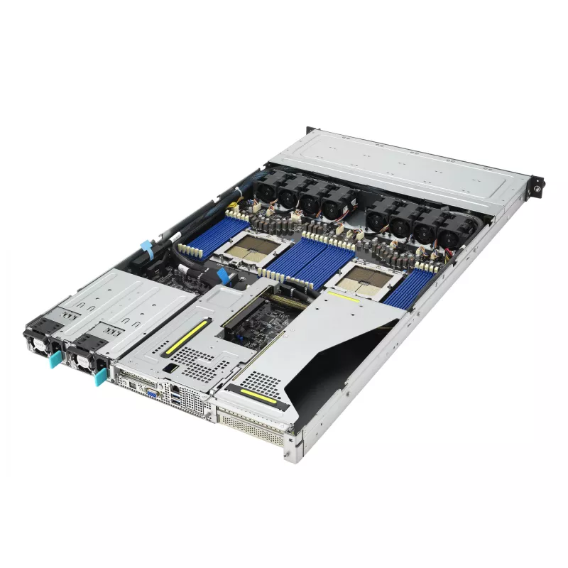 ASUS RS700A-E12-RS12U Socket SP5 Rack (1U) Schwarz, Stahl