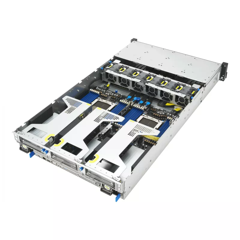 ASUS RS720A-E13-RS8G Socket SP5 Rack (2U) Schwarz, Silber