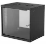 Intellinet 714174 19-Zoll-Wandverteiler 9U, 540×487×400 mm, abschließbare Glastür, max. 50 kg, Flatpack, schwarz