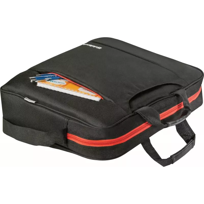 Laptoptasche DEFENDER 15,6 Zoll (39,6 cm) – Polyester, abnehmbarer Schultergurt, Reißverschluss, schwarz