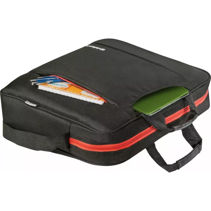 Laptoptasche DEFENDER 15,6 Zoll (39,6 cm) – Polyester, abnehmbarer Schultergurt, Reißverschluss, schwarz