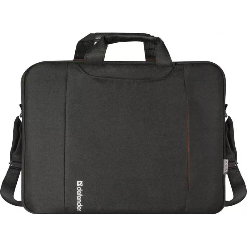Laptoptasche DEFENDER 15,6 Zoll (39,6 cm) – Polyester, abnehmbarer Schultergurt, Reißverschluss, schwarz