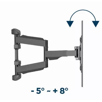 Gembird WM-75ST-01 voll bewegliche TV-Wandhalterung für 32–75 Zoll, VESA 600×400, max. 45,5 kg, Neigung -5°–8°, Schwenk ±50°, Stahl, Schwarz