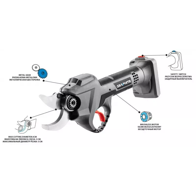 Graphite Energy+ 18 V Akku-Astschere 58G029, ohne Akku