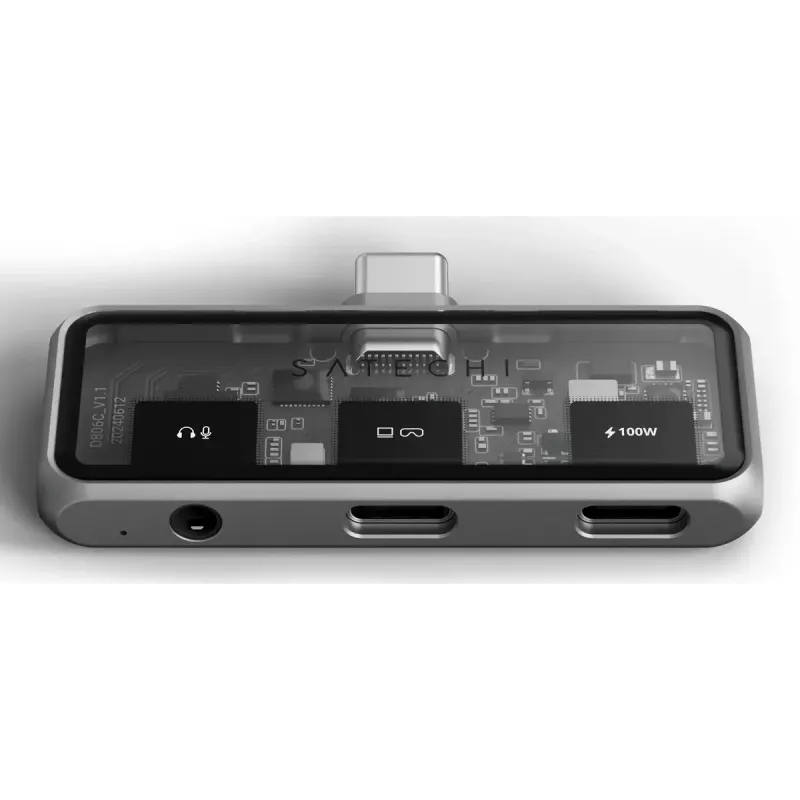 Laptop-Dock Satechi ST-HXRAJM — USB 3.2 Gen 2 (Type-C), 100W PD, Grau