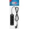 Activejet 3GNU-1.5M-C Steckdosenleiste mit Kabel, 1,5 m, schwarz