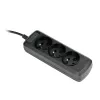 Activejet 3GNU-1.5M-C Steckdosenleiste mit Kabel, 1,5 m, schwarz
