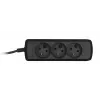 Power strip ActiveJet 3GNU - 3M - C, 3 Steckdosen Typ E, 3 m Kabel, 230 V, 10 A, schwarz