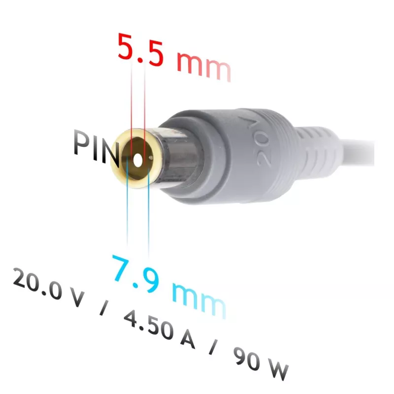 Akyga AK-ND-18 Notebook-Netzteil für Lenovo, 90 W, 20 V / 4,5 A, 7,9 x 5,5 mm mit Pin