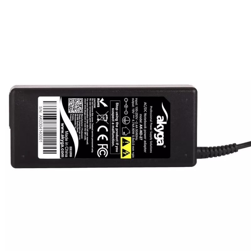 Akyga AK-ND-27 Laptop-Netzteil für Samsung, 90 W, 19 V, 4,74 A, 5,5 x 3,0 mm + Pin