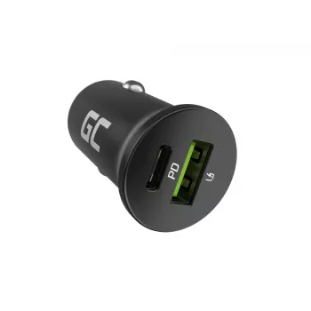 Auto-Ladegerät Green Cell CADM-GC-38AC 38W, 1x USB-C (PD 3.0) + 1x USB-A, Aluminiumgehäuse, schwarz