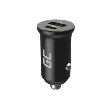 Auto-Ladegerät Green Cell CADM-GC-38AC 38W, 1x USB-C (PD 3.0) + 1x USB-A, Aluminiumgehäuse, schwarz