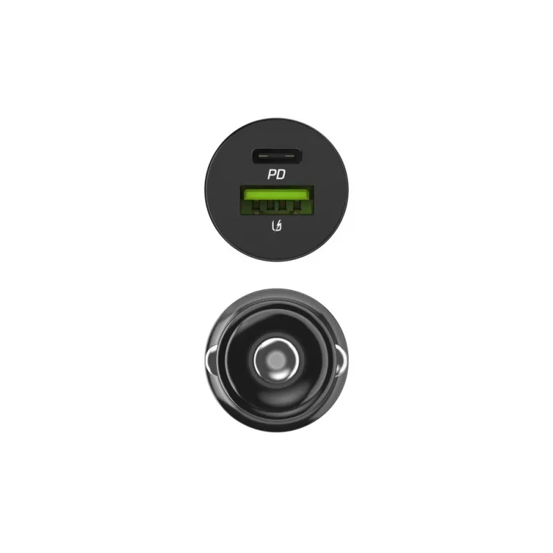 Auto-Ladegerät Green Cell CADM-GC-38AC 38W, 1x USB-C (PD 3.0) + 1x USB-A, Aluminiumgehäuse, schwarz