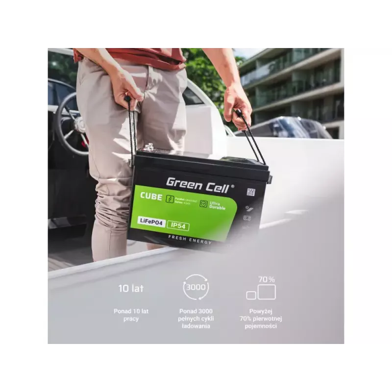 USV-Batterie Green Cell LFPGC12V100AH Lithium-Eisenphosphat 12,8V 100Ah