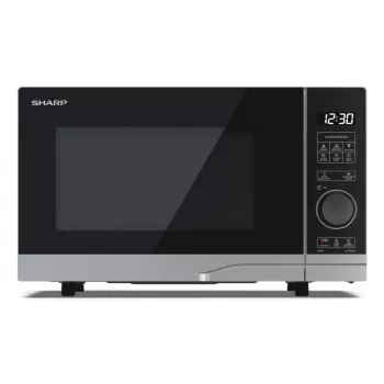 Solo-Mikrowelle Sharp YC-PS204AE-S, 20 L, 800 W, LED-Touch-Bedienung, 10 Leistungsstufen, Drehteller 24,5 cm, Silber