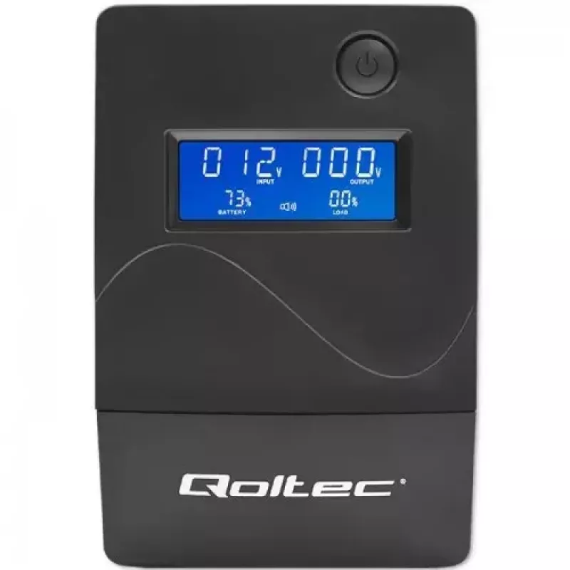 Qoltec Monolith 53979 USV, Line-Interactive, 850 VA / 480 W, 2 Schuko-Steckdosen, LCD, USB, RJ45