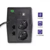 Qoltec Monolith 53979 USV, Line-Interactive, 850 VA / 480 W, 2 Schuko-Steckdosen, LCD, USB, RJ45