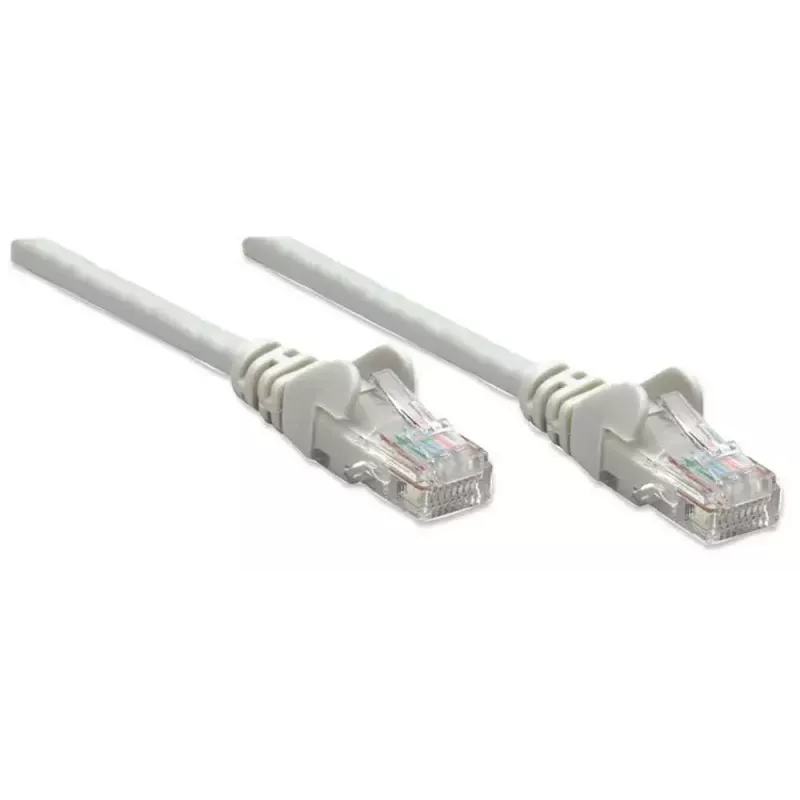 Intellinet 319768 Cat5e U/UTP Patchkabel, 3 m, RJ45-RJ45, CCA, PVC, vergoldete Kontakte, snagless, grau