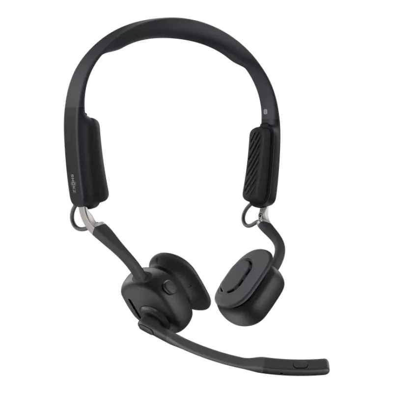 SHOKZ OpenMeet UC Kabelloser Bluetooth-Knochenleitungs-Videokonferenz-Headset mit USB-A-Adapter