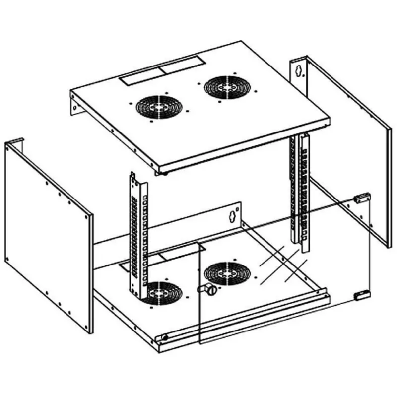 Techly Wall Rack Cabinet 19 6U prof. 450 Grau Assembled” I-CASE EL-1006G45