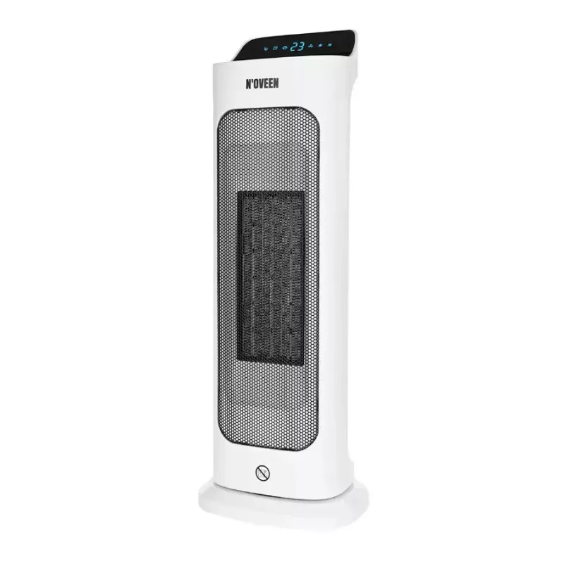 Elektrischer Keramikheizer NOVEEN PTC2000 — 2000 W, einstellbarer Thermostat, LED-Display, Timer, Fernbedienung, weiß