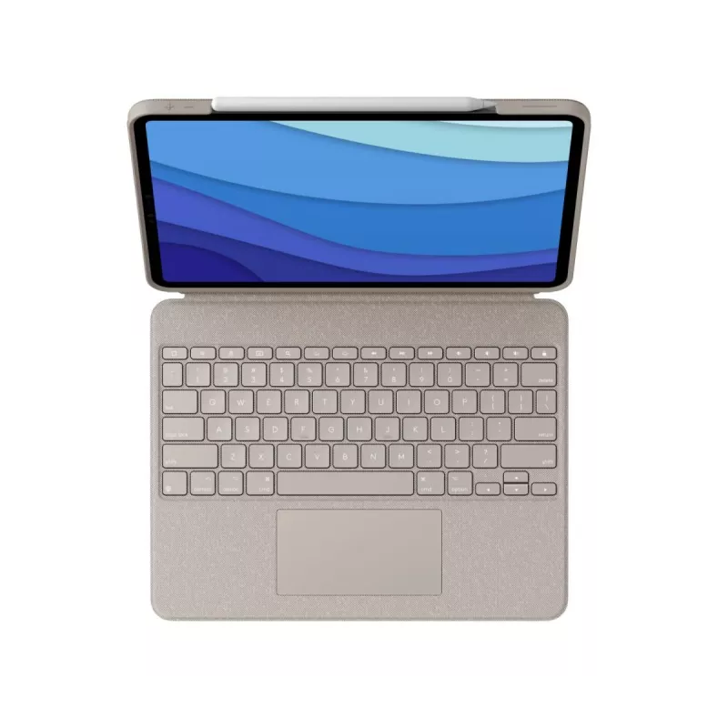 LOGITECH Combo Touch - Sand für iPad Pro 12.9 Zoll (5. Gen.) - US International QWERTY