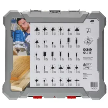 Bosch 2607017474 Fräser-Set, 30-teilig, 6 mm Schaft