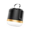 EcoFlow SCLI-B batteriebetriebene Campingleuchte, 400 lm, 3600 mAh, USB-C-Eingang, ABS+TPR-Gehäuse, IP54, Schwarz/Gold/Weiß