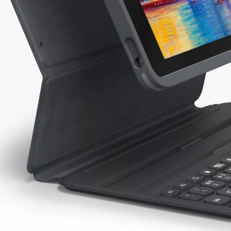 ZAGG Pro Keys kabelloses Tastatur-Case für iPad 10,9 (10. Gen.) / iPad 11 (A16) mit Apple Pencil-Halterung, UK-Layout, Schwarz/Grau
