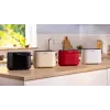 Toaster Bosch TAT2M124 — 2-Scheiben 950 W, rot, Brotzentrierung, Auftauen, Lift